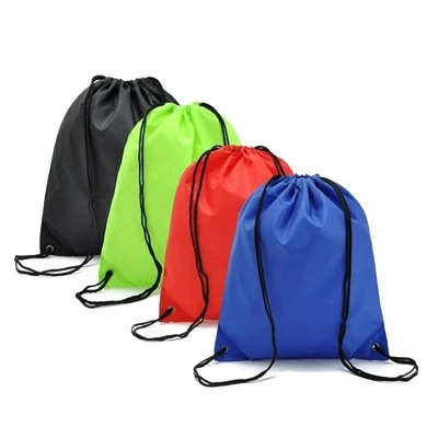 Custom Promotional Sport Polyester Drawstring Bag Cheap Waterproof Gym Nylon Drawstring Bag