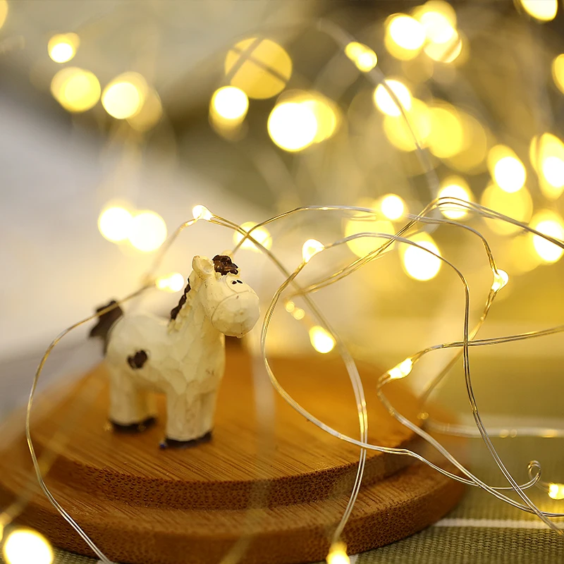 100 led waterproof outdoor string copper wire starry fairy string lights for christmas decorations heart shaped fairy lights