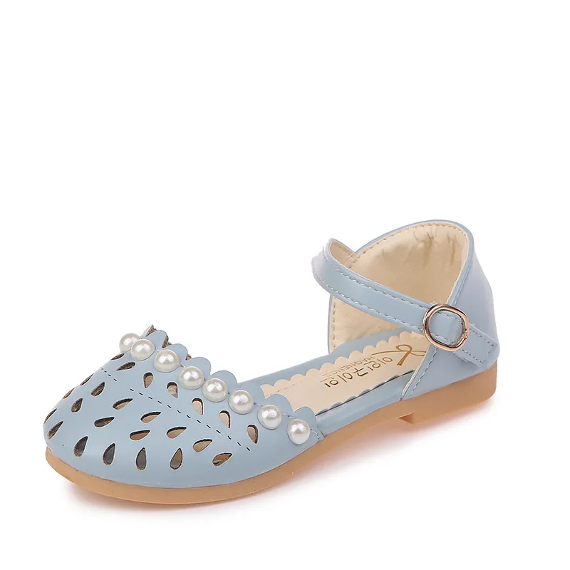 New design fashion style soft sole children pearl princess sandals