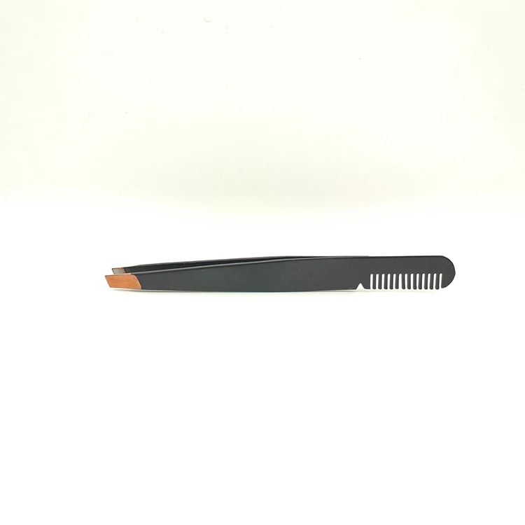 2023 wholesale custom logo professional cosmetic tweezers eyebrow clip with comb