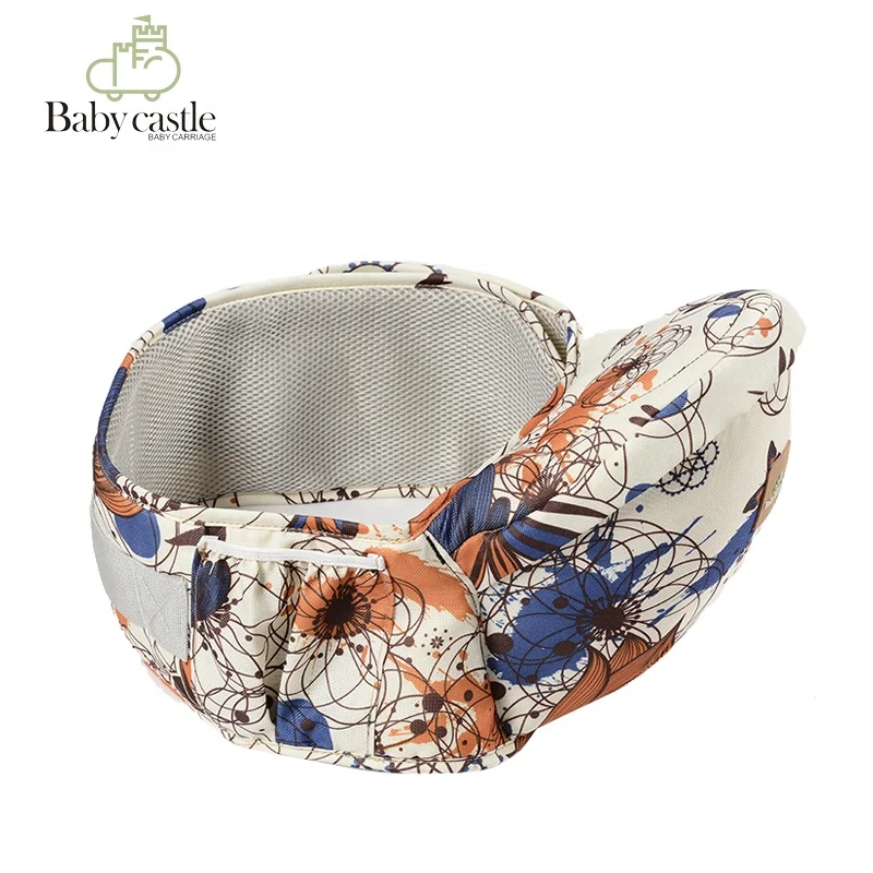 Unique Happy flower print fabric Baby Hip Seat Carrier,Infant Toddler Waist Stool and Hip Holder Belt,Convenient for Front Seat