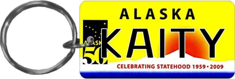 wholesale embossed aluminum metal retro license plate keychain