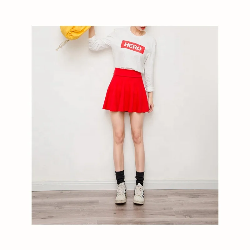 Милая женская мини-юбка в стиле преппи Однотонная легкая подходящая короткая юбка оптовая продажа с завода плиссированная OEM