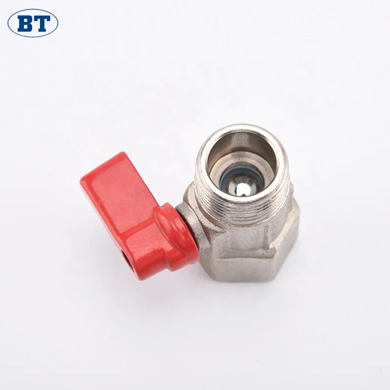 Small Mini Brass Ball Valves 1 8 Inch F/M with Nickel Plated 300 PSI for Water Shower Head