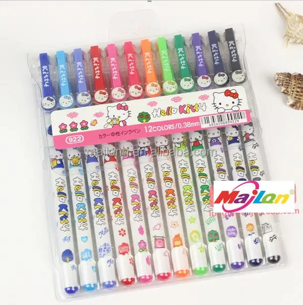 Cartoon neutral pen Hello Kitty cartoon 12 color pen/watercolors pen PN6642