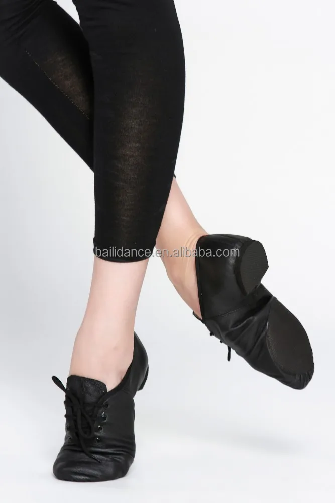 D004715 Dttrol Lace Up Split - Sole Leather Dance Jazz Shoes