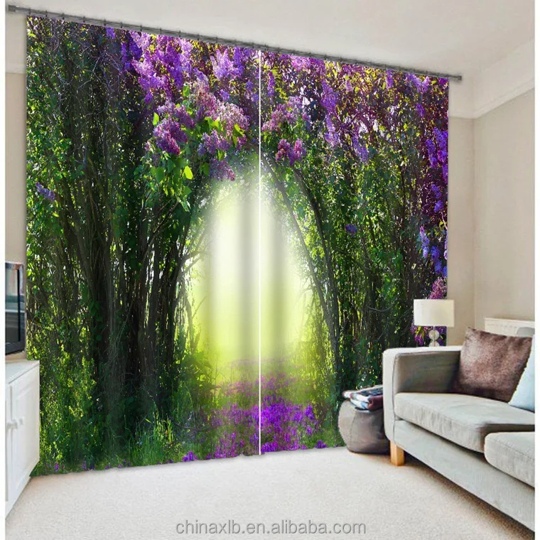 3D fabric customized photo printed curtian simple design blackout bedroom living room curtains