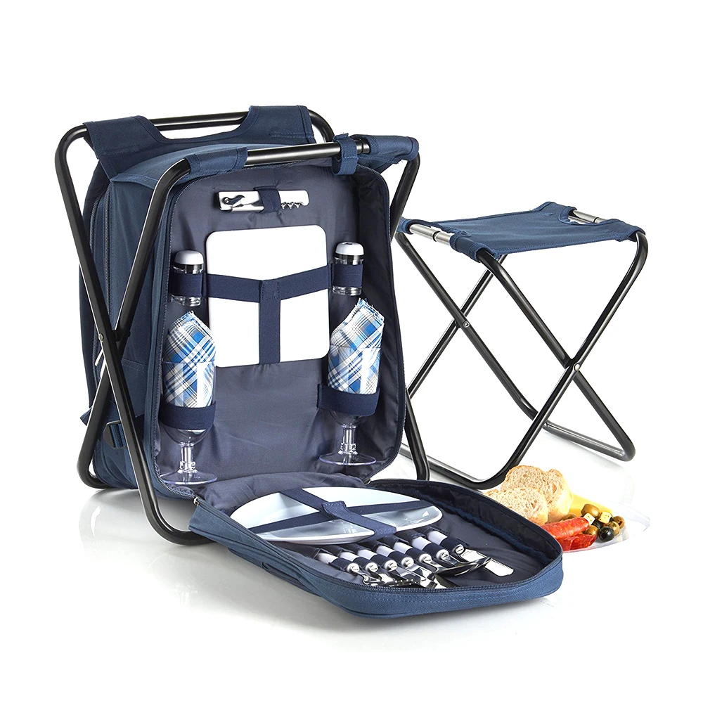 Outdoor Multifunction Fold Fishing Stool Picnic Backpack