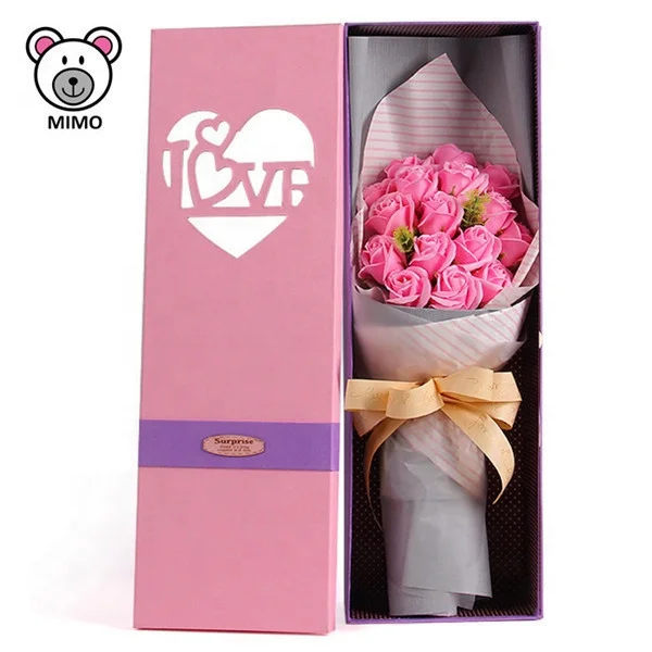 Beautiful Cartoon Kids Artificial Flower Bouquet Boxes New Valentine Day Gift Custom LOGO Handmade Artificial Sunflower Bouquet