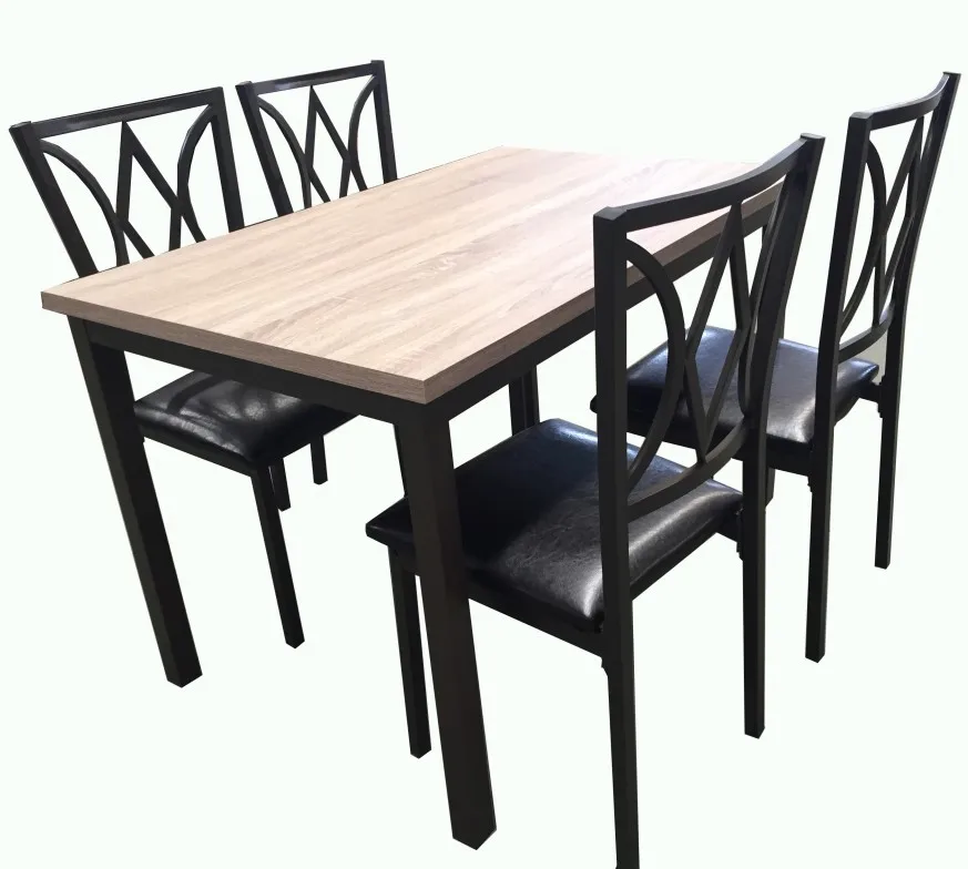 
Modern Metal Dining Table with 4 Chairs 