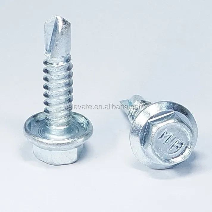 Indented Hex Washer Head 5/16 AF BSD thread No.1 Reduce Point Bonded Washer Self Drilling Screw