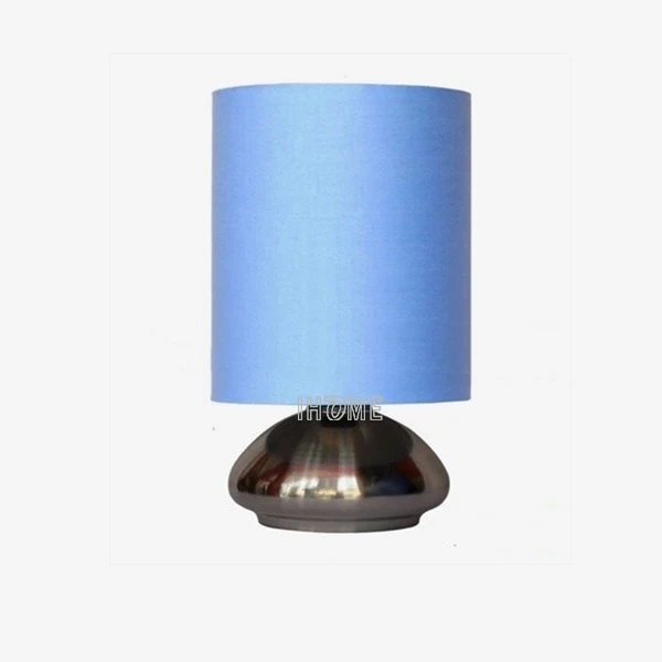 
2017 Hot Selling Brushed Nickel 2 Pack Mini Touch Lamp/Bedside Sensor Table Lamp with Fabric Shades 