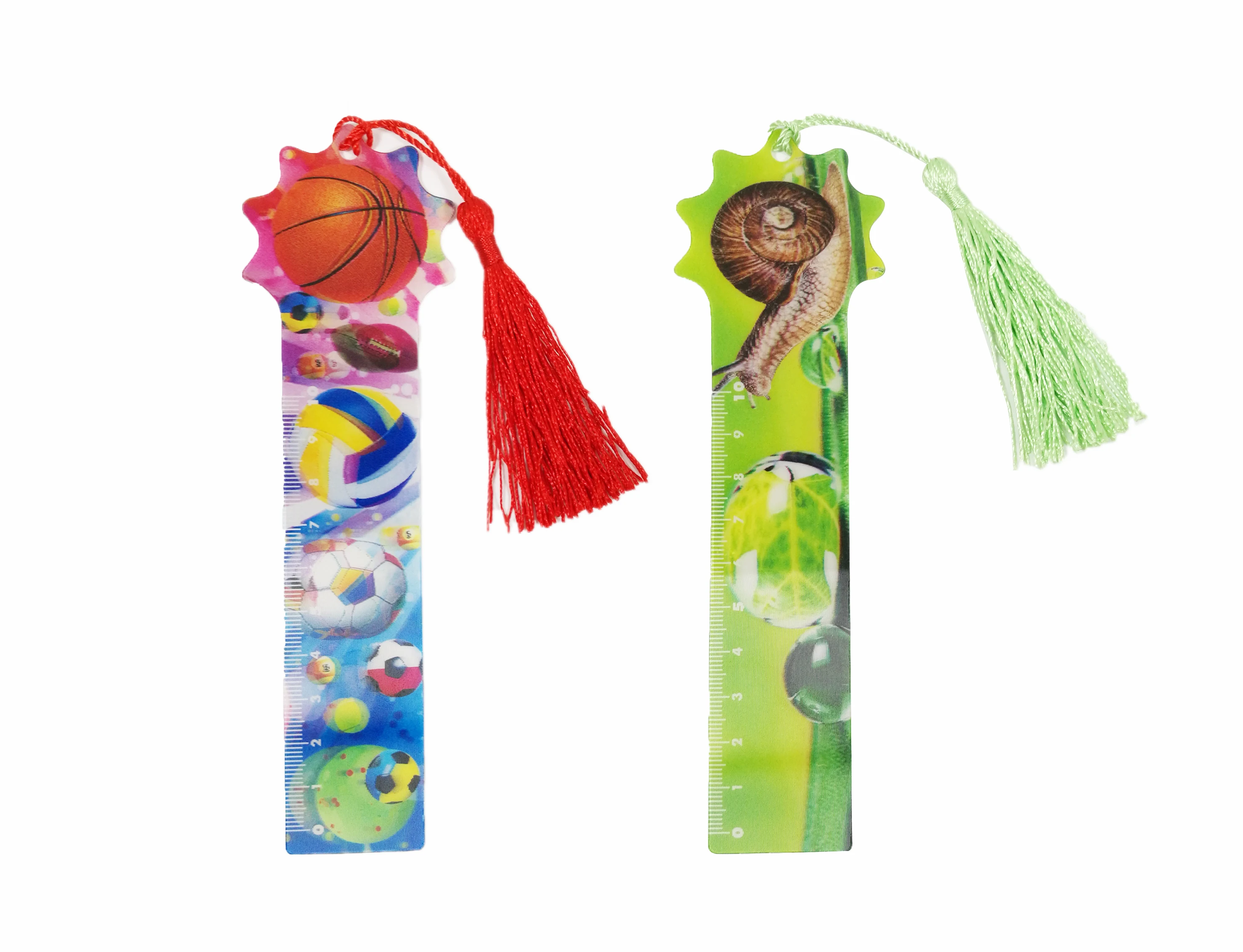  Пользовательская 3d пластиковая линзовидная Закладка с кисточками и изображением животного