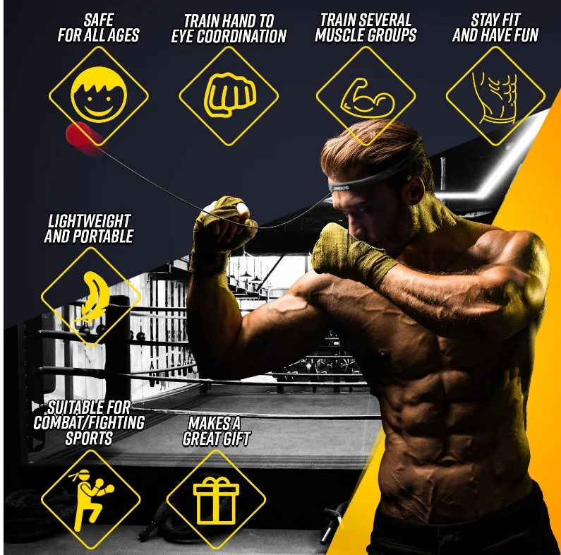 2021 hot Cheap price black PU Soft and hard red training Boxing magic Ball Boxing reflex Ball With Silicone Headband