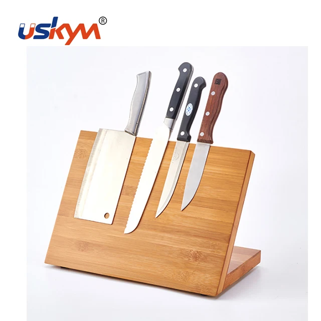 
2018 Natural bamboo Wooden magnetic knife holder 