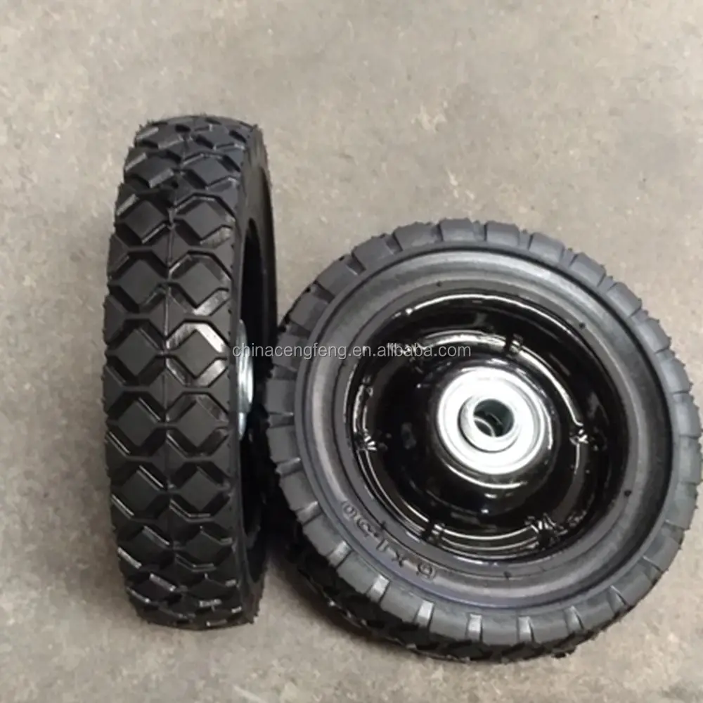 
metal hub 6x1.5 semi pneumatic rubber wheel 6 inch 