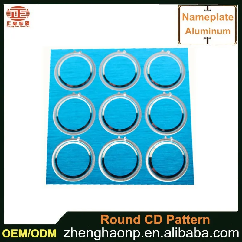 
High-grade cd anodized aluminum rounded nameplate cd logo 