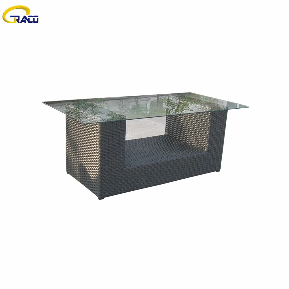 
Outdoor Rattan Sofa Set 4pcs Patio Furniture Garden Wicker Set With Glass Table Top And Comfortable Cushion 