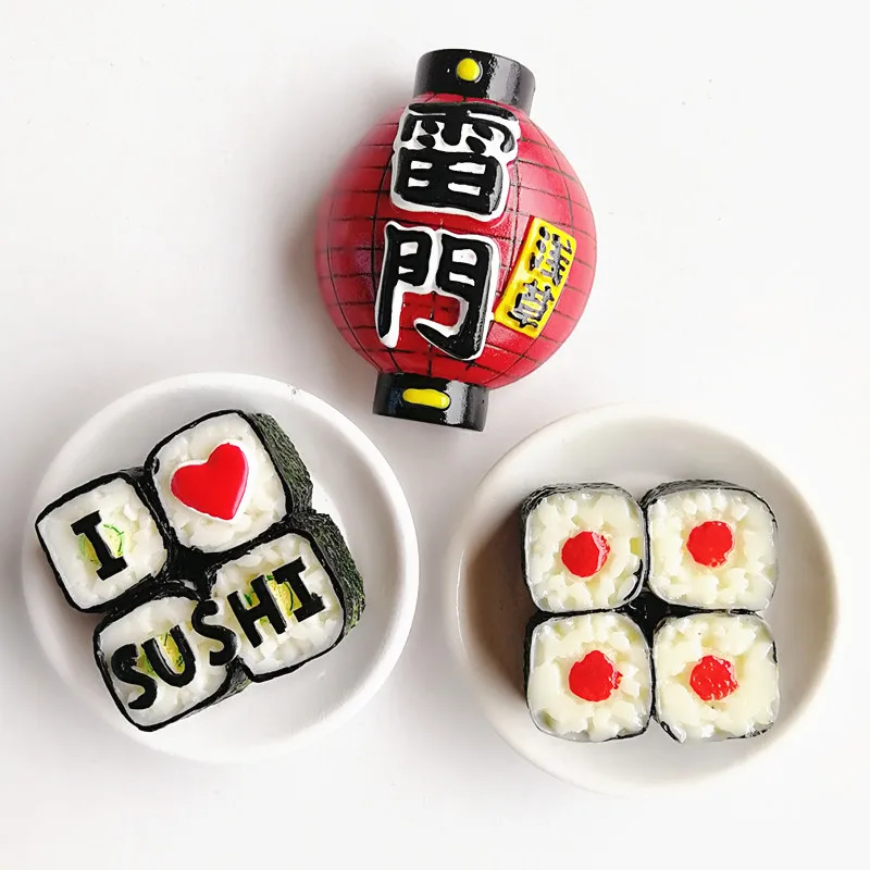 Japanese Sushi Thunder lanterns Creative Tourist Souvenirs Resin Fridge Magnet