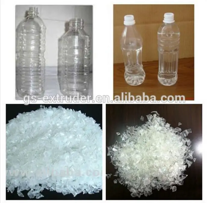 pet plastic recycling machine twin screw extruder pet flakes to be granules