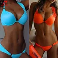 New Arrival Wire Support Women Swimwear Neckholder Padded Bikini XL Size Sexy Summer Suit Strappy Push