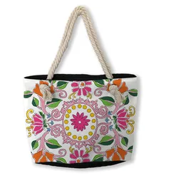 palms printing shopping bag canvas tote custom ladies hand beach summer bags