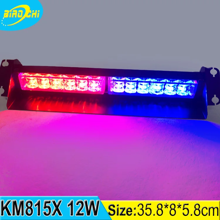 14 дюймов 12 Вт лобовое стекло аварийного предупреждение Красный Синий Полиции тире света с присосками