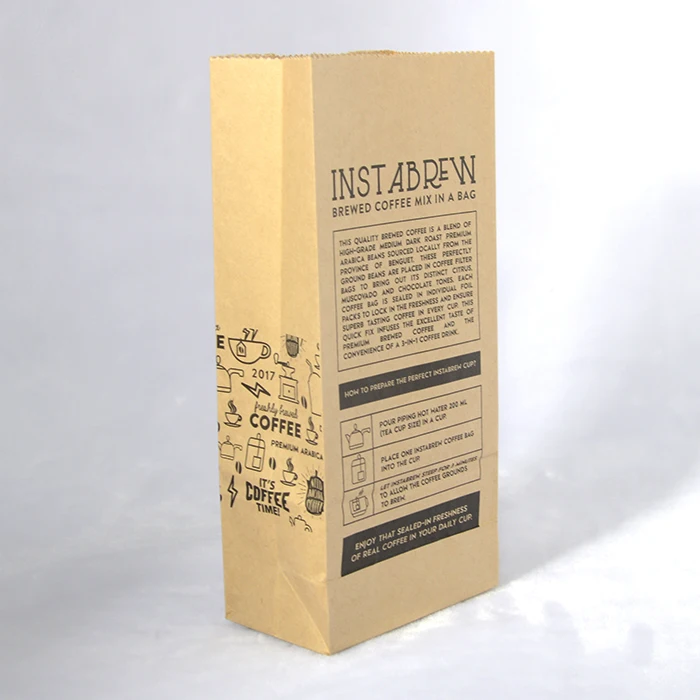  Упаковка для пищевых продуктов на заказ коричневая жестяная стяжка печенье упаковка печенья пакет из крафт-бумаги оптовая продажа