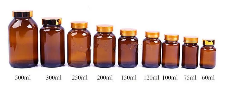 
Amber 30ml/50ml/100ml/200ml/250ml glass pill vitamins bottle/medicine container jar packaging with child proof cap for vitamins 