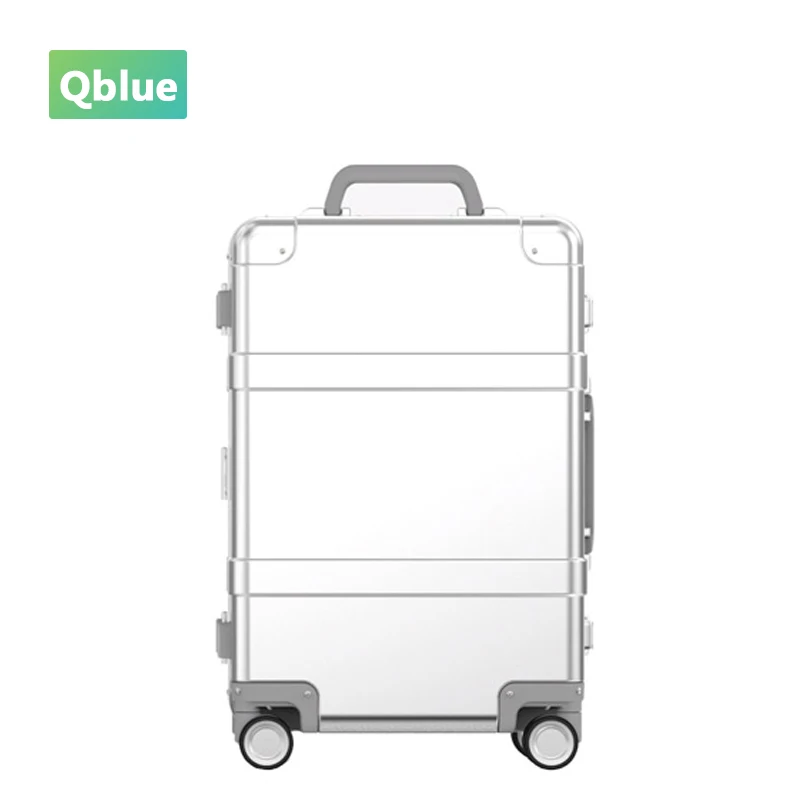  Xiaomi 90 точки металлический интеллигентая (ый) для багажа из алюминиевого сплава ручной клади свитер чемодан на колесиках высокой прочности сумка TSA разблокировать серебро 20 дюймов