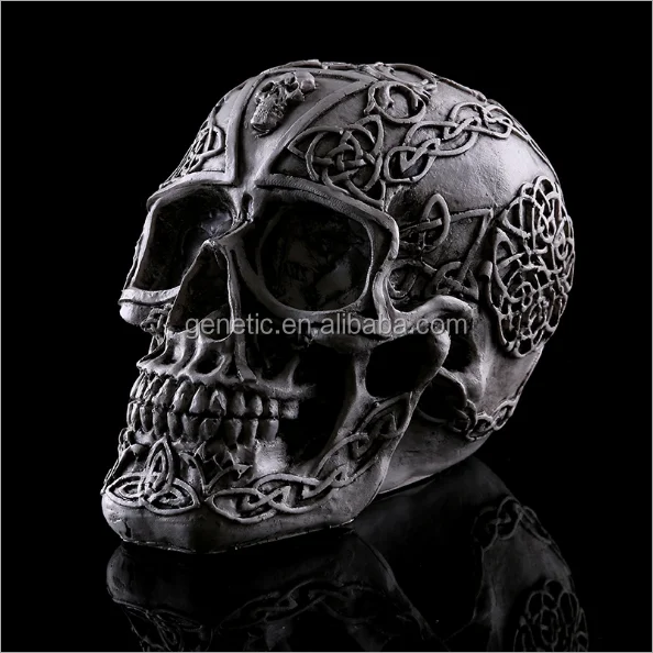 PROMOTIONAL 3D ANTIQUE WEATHERING RESIN HUMAN SKULL SKELETON HEAD HOLIDAY GIVEAWAY HALLOWEEN DECORATIVE STATUE MODELS GIFTS