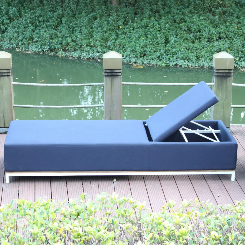adjustable garden sun lounge patio aluminum plywood sun bed/ outdoor beach  lounger