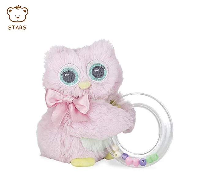 Eco-friendly Bear Hand Shake Rattle Bell Soft Baby Rattle Teether Toy