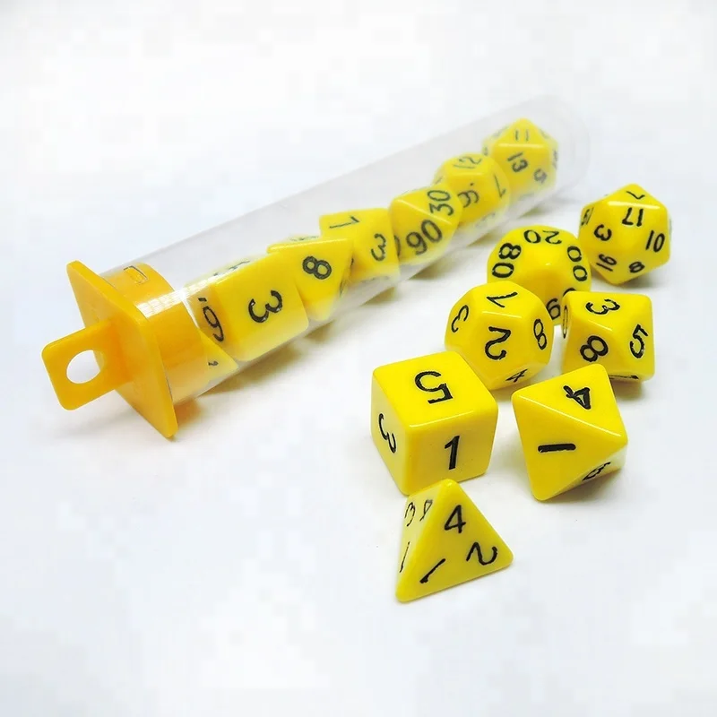 Wholesale Pvc Tube Packing Dice Normal Size Polyhedral Opaque Color Solid Set for DND
