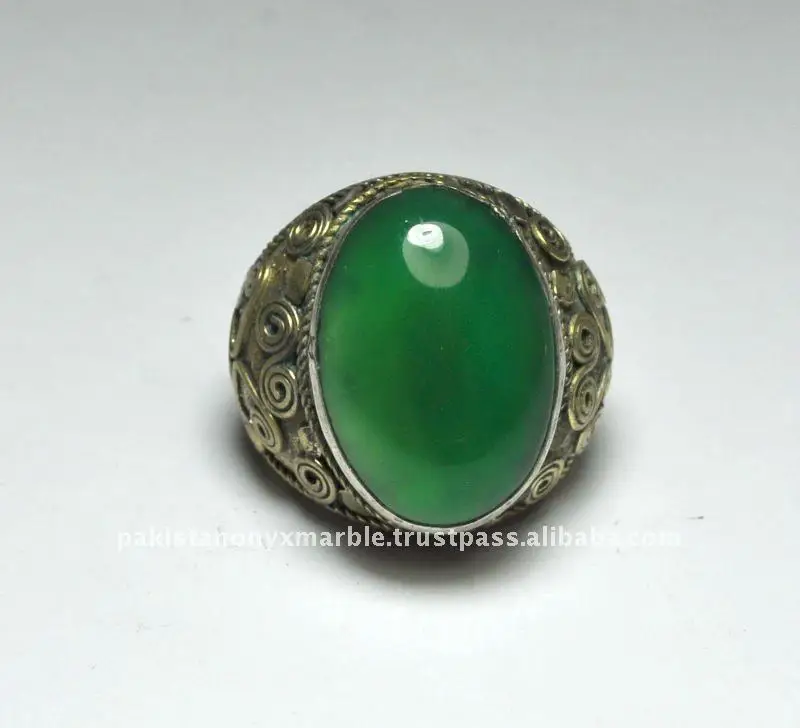 Ethnic Tribal kuchi afghan jade silver rings Jewelry Kuchi nomads