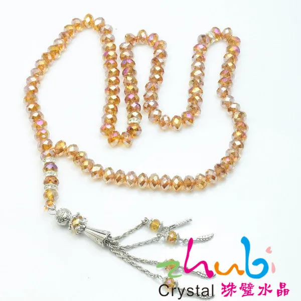 Crystal Rosary,Led Islamic Lights,10mm Muslim Grey Crystal Prayer Beads in Bulk Islamic Prayer Beads