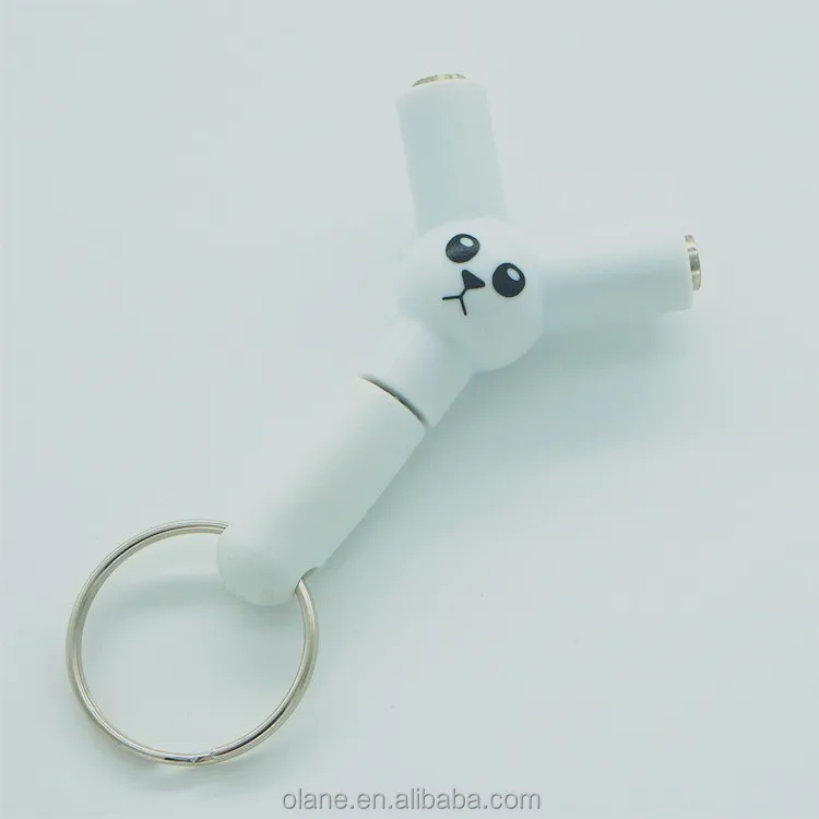 2016 New Cute gift Rabbit earphone splitter 3.5mm stereo adapter with Key Chain