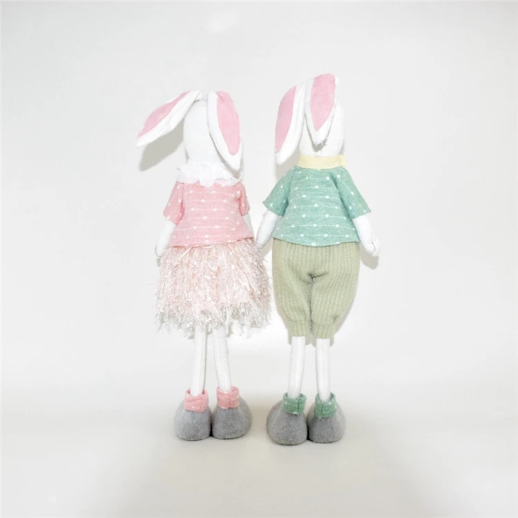 Factory Exclusive Design Bunny Dolls Decoration Easter Home Decor Standing Rabbit Figure Couple Spring Holiday Gifts
