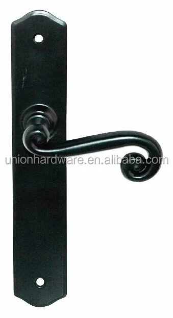 Decorative aluminium door handle set on plate, door handle antique