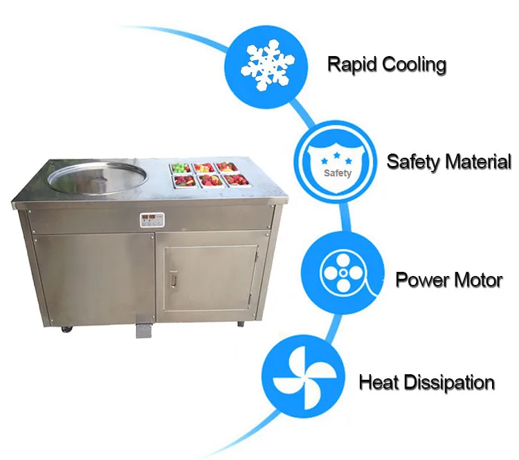 Fried Ice Cream Roll Machine Ice Pan Machine Commercial Cold Plate Ice Cream