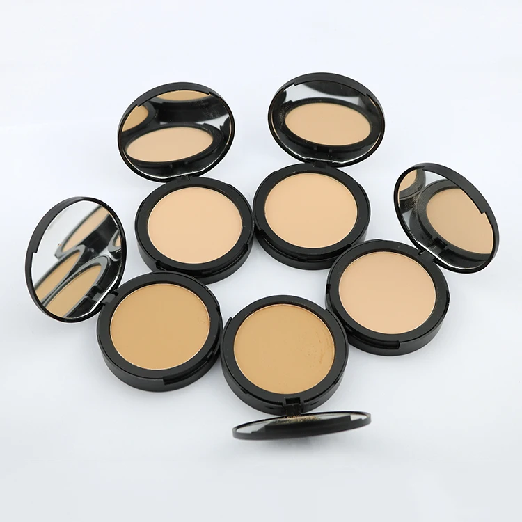 Низкая цена нажатии основа для макияжа компактная пудра с зеркалом и слоеного