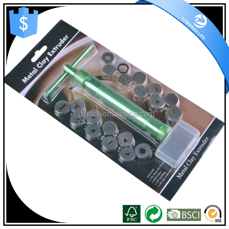Stainless Steel Green pottery DIY Clay Sugar Paste Extruder with 20 Discs