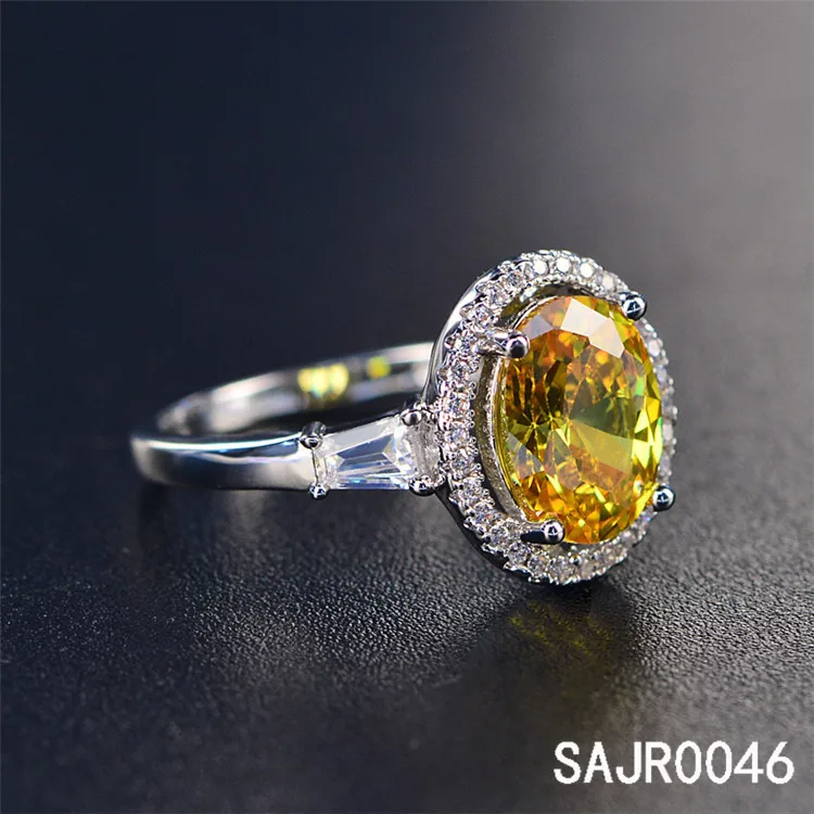 Sevenajewelry SAJR0046 Italian Style 18k Solid Gold Plating Diamond Rings,Gold Filled Wedding Yellow Cz Rings