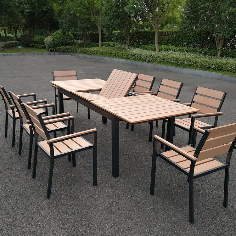Uplion extension outdoor furniture plastic wood table