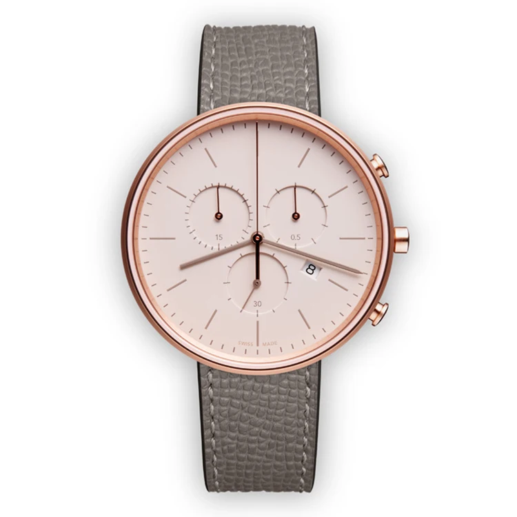 Unisex black leather 3ATM waterproof watches, watch design for women