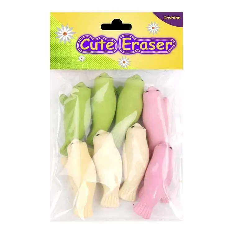 Professional Factory Supply 3D Lovely Frog Eraser Set Cute Rubber Eraser Set for Erasers Genre