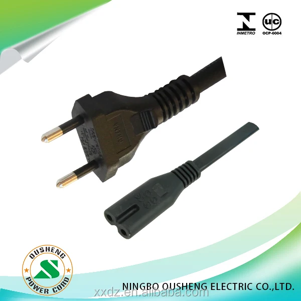 
BRAZIL 2 PIN POWER SUPPLY CORD NBR14136 WITH C7 CONNECTOR 