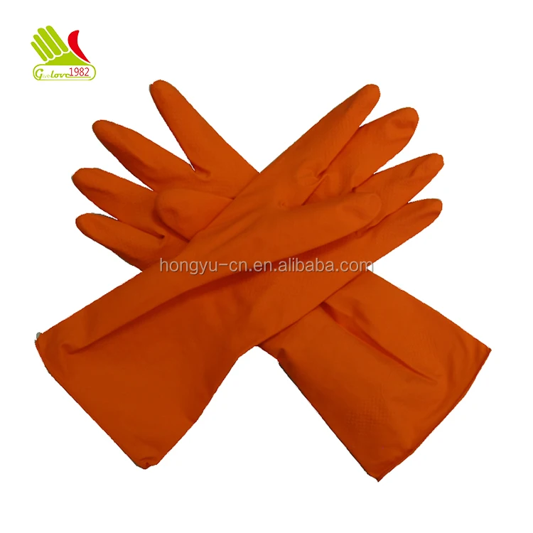 35g dipped lined latex rubber household cleaning gloves