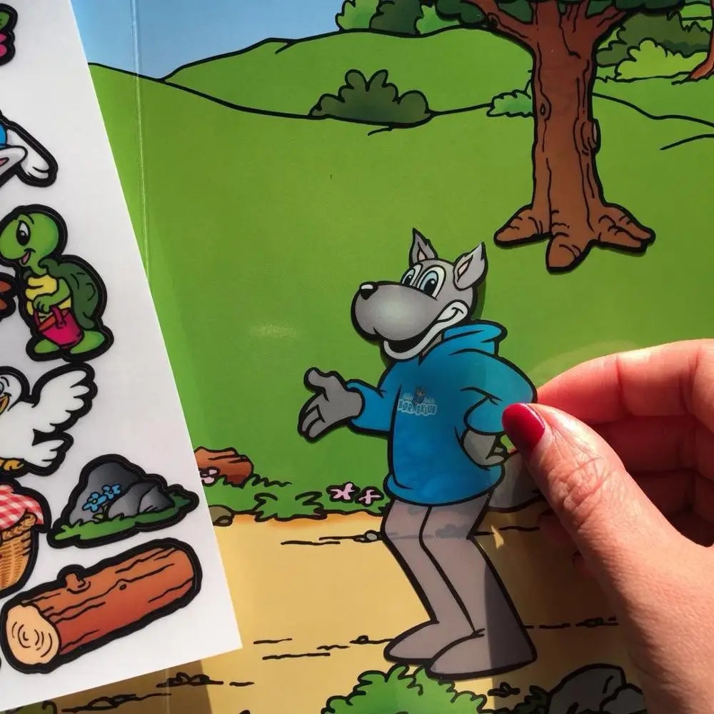 Custom Kids Activity Scenes stickers With Background Pad Reusable Sticker Album Set