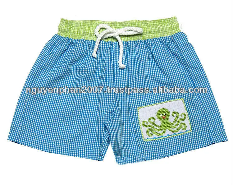 Купальные трусы для мальчиков в Бирюзовую клетку